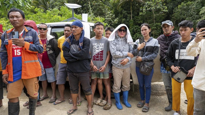 Foto udara menujukkan setelah tanah longsor di pulau Mindanao, di desa Maco, provinsi Davao de Oro, Filipina. (via REUTERS/Eastern Mindanao Command, Armed)