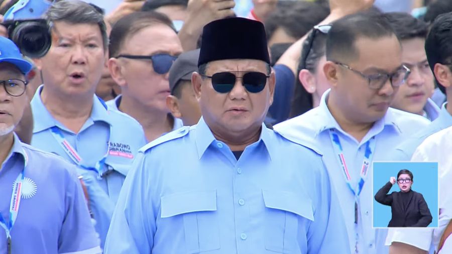 Lautan massa memadati Gelora Bung Karno (GBK) Jakarta dalam acara kampanye akbar calon presiden dan calon wakil presiden nomor urut 2. (Tangkapan layar Youtube Waktunya Indonesia Maju) Lautan massa memadati Gelora Bung Karno (GBK) Jakarta dalam acara kampanye akbar calon presiden dan calon wakil presiden nomor urut 2. (Tangkapan layar Youtube Waktunya Indonesia Maju)