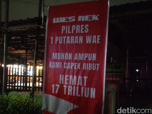 Muncul Spanduk Pilpres Satu Putaran Wae di Surabaya, Siapa yang Pasang?