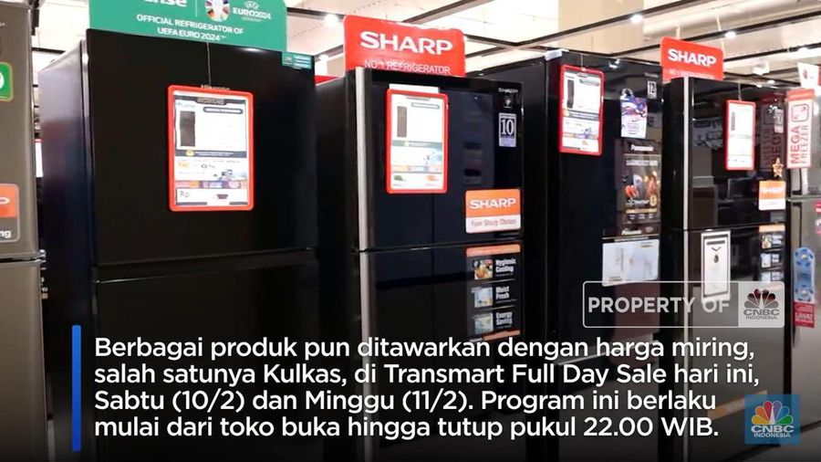 Berbagai produk pun ditawarkan dengan harga miring, salah satunya Kulkas, di Transmart Full Day Sale hari ini, Sabtu (10/2) dan Minggu (11/2). Program ini berlaku mulai dari toko buka hingga tutup pukul 22.00 WIB.
Pengunjung bisa menikmati diskon 50% plus tambahan 20% bagi pelanggan yang menggunakan kartu kredit Bank Mega, kartu kredit Bank Mega Syariah, dan aplikasi Allo Bank-Allo Prime termasuk Allo Paylater.
Dalam kesempatan ini, pengunjung bisa mendapatkan produk Kulkas Side by Side HISENSE 660L dari harga normal Rp 10,099,000 menjadi Rp 7,039,200.