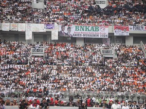 Penampakan Massa Pendukung AMIN saat Kampanye Akbar di JIS