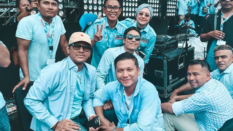 Gading Marten dan sejumlah artis saat menghadiri kampanye akbar Prabowo-Gibran bertajuk (Pesta Rakyat Untuk Indonesia Maju'. (Instagram/gadiiing)