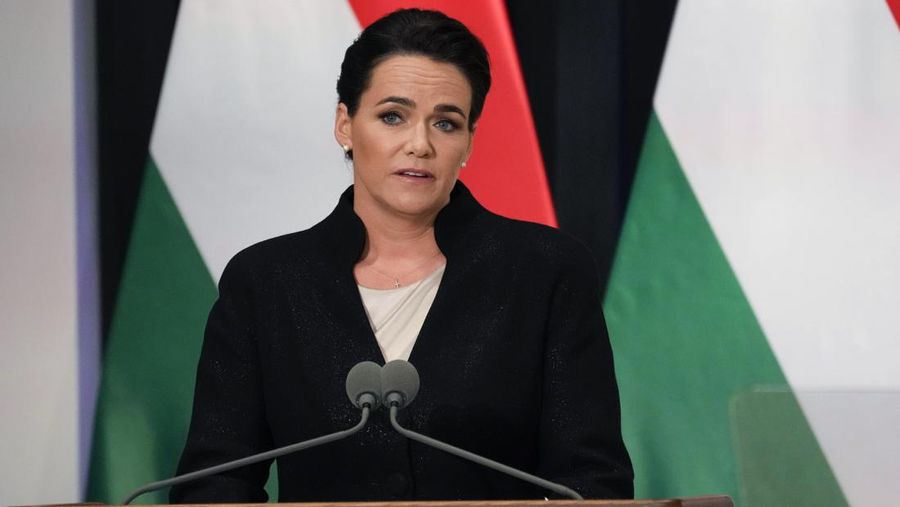 Presiden Hungaria, Katalin Novak. (AP Photo/Andrew Medichini, Pool, File)