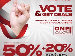 Kelar Nyoblos Belanja di Metro Department Store, Diskon hingga 50% Plus Plus