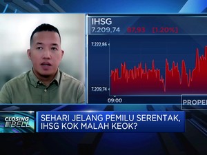 Video: Sehari Jelang Pemilu, IHSG Ambuk Lebih Dari 1%