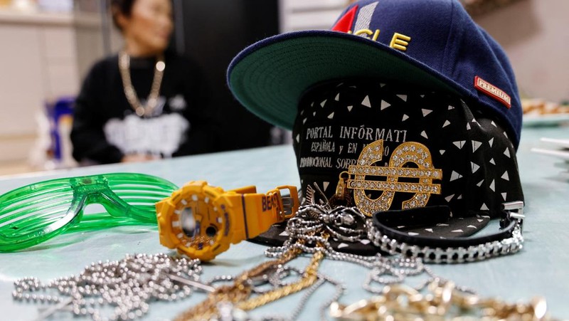 Lee Pil-sun, 85, a member of the granny rap group 
