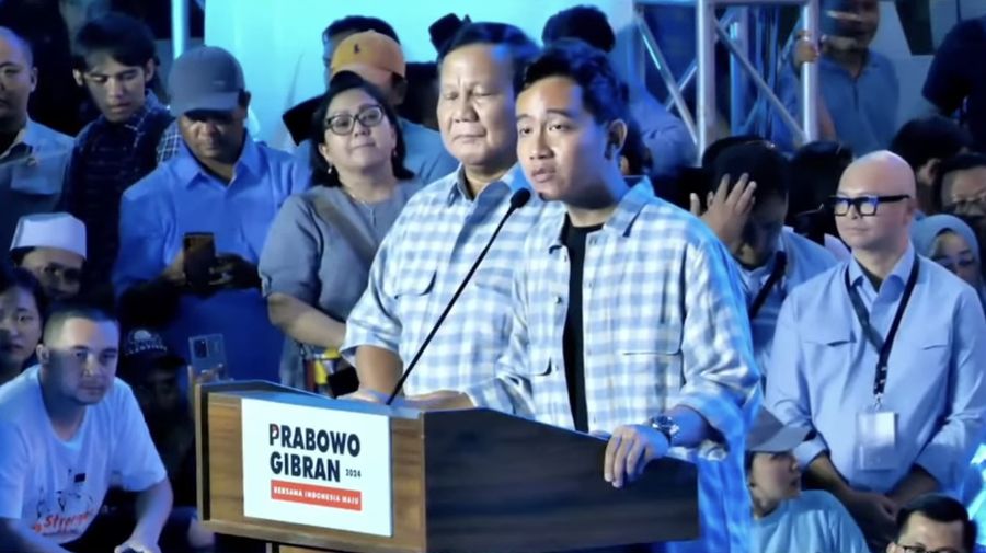 Gibran Rakabuming Raka saat memberikan pidato di Istora Senayan. (Tangkapan Layar youtube Gibran Rakabuming Raka)