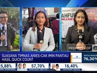 Video: Intip Suasana Nobar Quick Count di Basecamp Capres