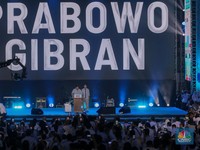 Gemuruh Istora Menyambut Prabowo-Gibran Menang Satu Putaran