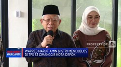 Video: Wapres Ma'ruf Amin Nyoblos di TPS 33 Cimanggis Depok