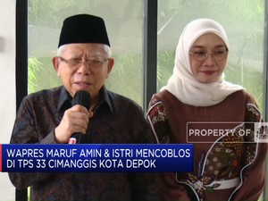 Video: Wapres Ma'ruf Amin Nyoblos di TPS 33 Cimanggis Depok