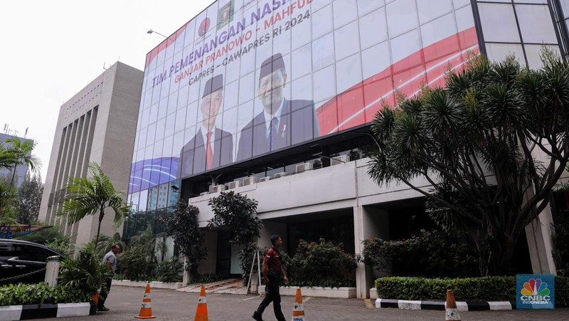 Rumah Pemenangan Tim Nasional Anies Baswedan-Muhaimin Iskandar (AMIN) di Jakarta, Kamis (15/2/2024). (CNBC Indonesia/Faisal Rahman)
