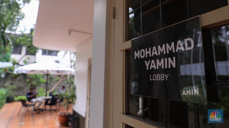 Rumah Pemenangan Tim Nasional Anies Baswedan-Muhaimin Iskandar (AMIN) di Jakarta, Kamis (15/2/2024). (CNBC Indonesia/Faisal Rahman)