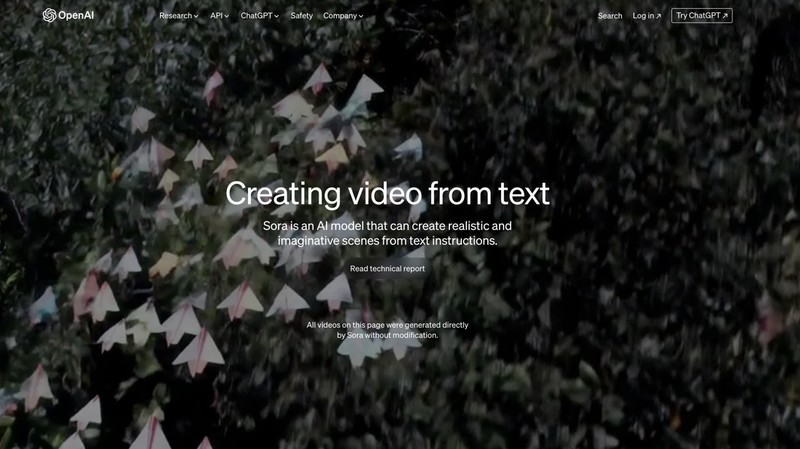 AI Sora pembuat video dengan menggunakan tulisan atau narasi yang dibuat. (Tangkapan Layar openai.com/sora)