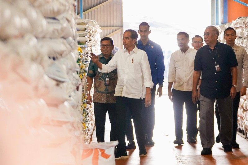Warga melihat beras kemasan kualitas premium yang dijual pada salah satu gerai Hypermart di Jakarta, Senin (12/4/2024). Warga melihat beras kemasan kualitas premium yang dijual pada salah satu gerai Hypermart di Jakarta, Senin (12/4/2024). (CNBC Indonesia/Faisal Rahman)