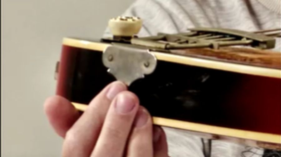 A man shows Paul McCartney's Beatles bass guitar after it was found and returned after 51 years, in an unknown location, United Kingdom, 2023, in this handout image obtained by Reuters on February 16, 2024. Nick Wass/The Lost Bass Project/Handout via REUTERS    THIS IMAGE HAS BEEN SUPPLIED BY A THIRD PARTY NO RESALES. NO ARCHIVES. MANDATORY CREDIT