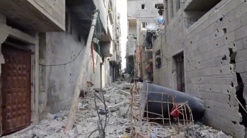 ISRAEL-PALESTINIANS/GAZA A view of the damaged exterior of a UNRWA health centre, amid the ongoing conflict between Israel and the Palestinian Islamist group Hamas, in Gaza, in this still image taken from video released February 15, 2024. UNRWA/Handout via REUTERS THIS IMAGE HAS BEEN SUPPLIED BY A THIRD PARTY. NO RESALES. NO ARCHIVES. MANDATORY CREDIT