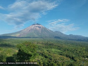 Erupsi Lagi, Gunung Semeru Lontarkan Abu Vulkanik Setinggi 800 Meter