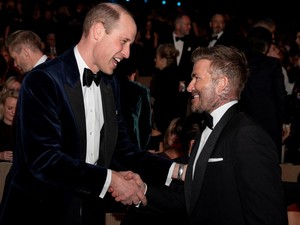 Momen Pertemuan Pangeran William dengan David Beckham di BAFTA 2024