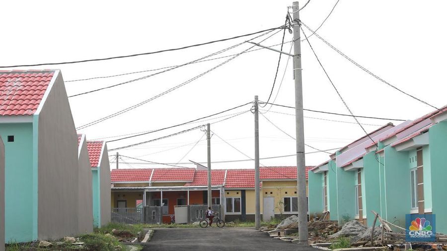 Suasana perumahan subsidi pemerintah di Kawasan, Ciseeng Kabupaten Bogor, Jawa Barat, Senin, (19/2/2024). (CNBC Indonesia/Muhammad Sabki)