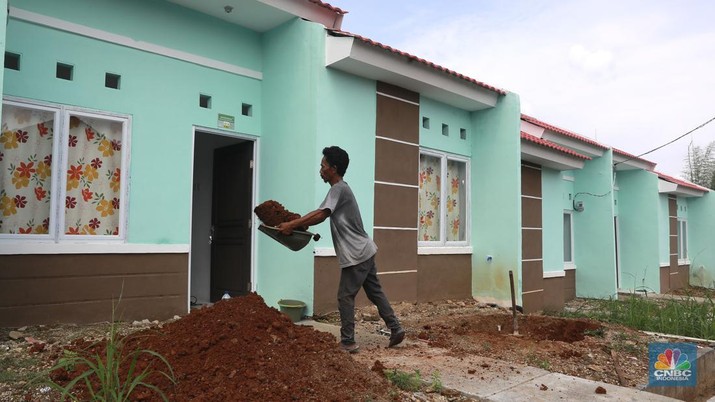 Suasana perumahan subsidi pemerintah di Kawasan, Ciseeng Kabupaten Bogor, Jawa Barat, Senin, (19/2/2024). (CNBC Indonesia/Muhammad Sabki)
