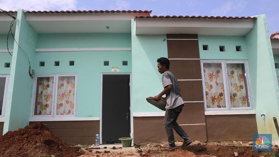 Suasana perumahan subsidi pemerintah di Kawasan, Ciseeng Kabupaten Bogor, Jawa Barat, Senin, (19/2/2024). (վ/Muhammad Sabki)