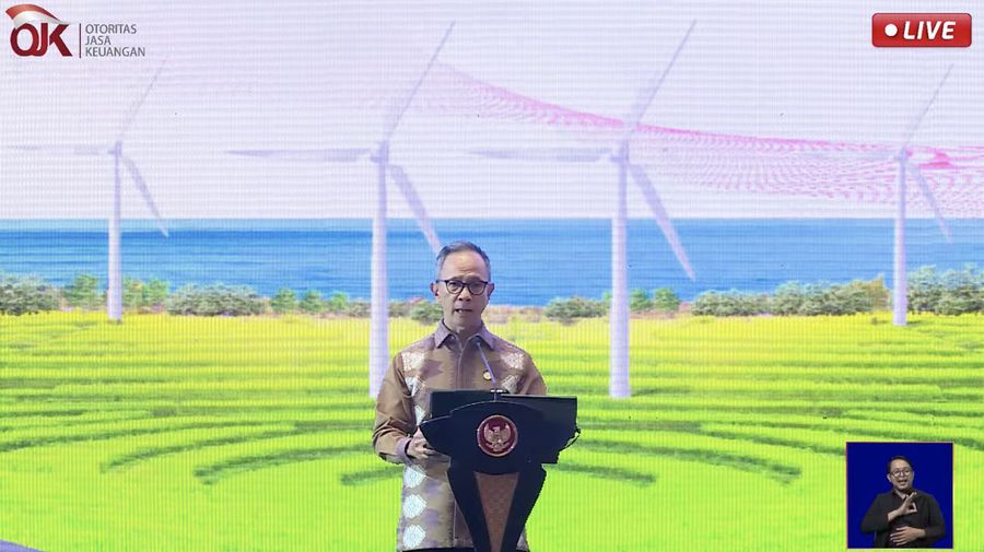 Mahendra Siregar dalam acara pertemuan tahunan industri jasa keuangan 2024. (Tangkapan layar Youtube)