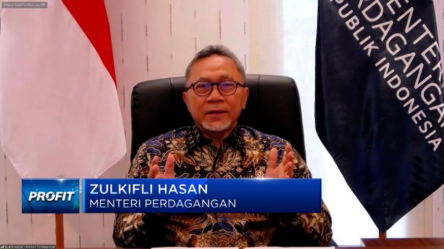 Menteri Perdagangan (Mendag) Zulkifli Hasan (Zulhas) dalam dialog Profit CNBC Indonesia. (Tangkapan layar CNBC Indonesia TV)