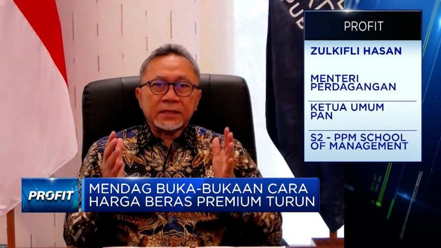Menteri Perdagangan (Mendag) Zulkifli Hasan (Zulhas) dalam dialog Profit CNBC Indonesia. (Tangkapan layar CNBC Indonesia TV)