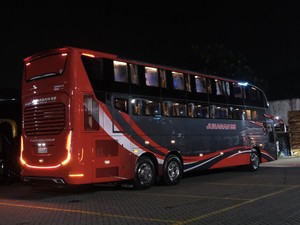 Bus Tingkat Baru PO Juragan99 Trans Agak Laen, Isinya Kelas Sleeper Semua