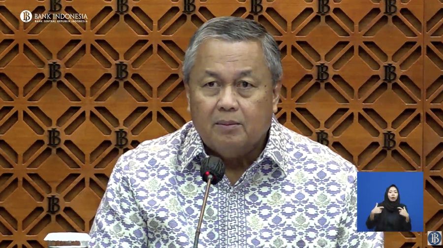 Gubernur Bank Indonesia, Perry Warjiyo menyampaikan Hasil Rapat Dewan Gubernur Bulanan Bulan Februari 2024. (Tangkapan Layar Youtube Bank Indonesia)