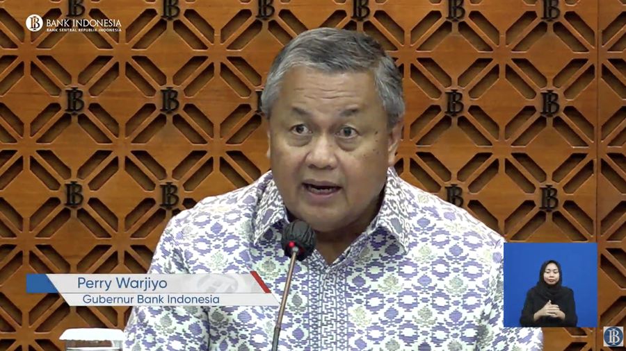 Gubernur Bank Indonesia, Perry Warjiyo menyampaikan Hasil Rapat Dewan Gubernur Bulanan Bulan Februari 2024. (Tangkapan Layar Youtube Bank Indonesia)