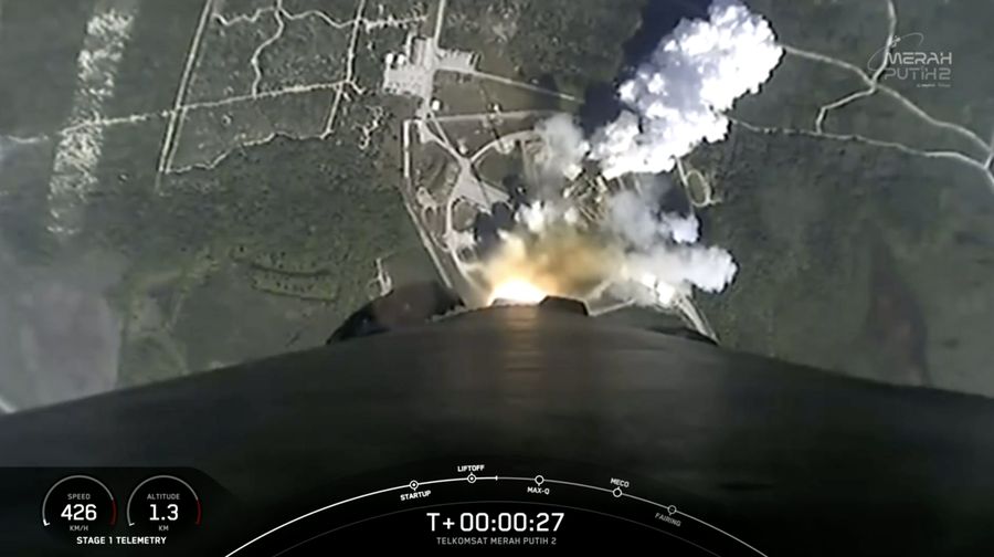 Peluncuran Satelit Merah Putih 2 dari Cape Canaveral Florida Amerika Serikat. (Tangkapan layar Spacex)
