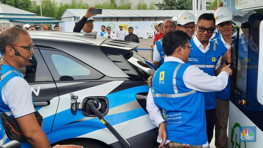 Peresmian Hydrogen Refueling Station (HRS) Pertama di Indonesia. (CNBC Indonesia/Firda Dwi Muliawati)