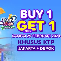 Promo Buy 1 Get 1 Trans Studio Cibubur, KTP Depok & DKI Merapat!