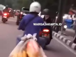 Polisi Cek Viral Pemotor Bawa Anjing dalam Karung Terikat di Jakut
