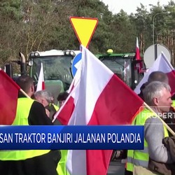 Video: Demo Petani, Ratusan Traktor Blokade Jalanan di Polandia