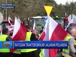 Video: Demo Petani, Ratusan Traktor Blokade Jalanan di Polandia