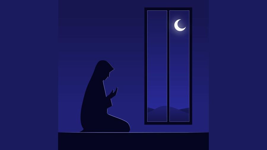 Ilustrasi salat Tahajud. (Dok. pixabay)