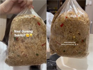 Viral Netizen Beli Nasi Goreng Porsi Jumbo, Beratnya 1 Kg!