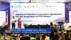 Kuasai 34% Saham Vale, MIND ID Dapat Jatah Komut-Dirut Vale Indonesia