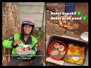Viral Sopir Ojol Dibawakan Bekal Gemas oleh Istri, Mirip Anak SD!