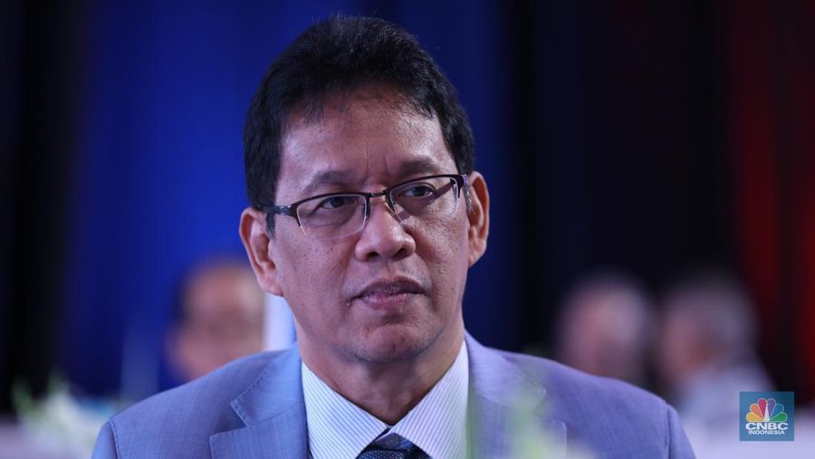 Ketua Dewan Komisioner LPS, Purbaya Yudhi Sadewa saat hadir dalam acara ²©²ÊÍøÕ¾ Economic Outlook 2024 di Jakarta, Kamis (29/2/2024). (²©²ÊÍøÕ¾/Tri Susilo)