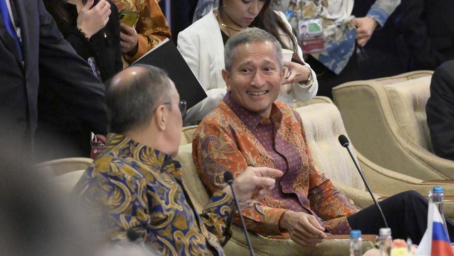 Menteri Luar Negeri (Menlu) Singapura Vivian Balakrishnan. (Bay Ismoyo/Pool Photo via AP)
