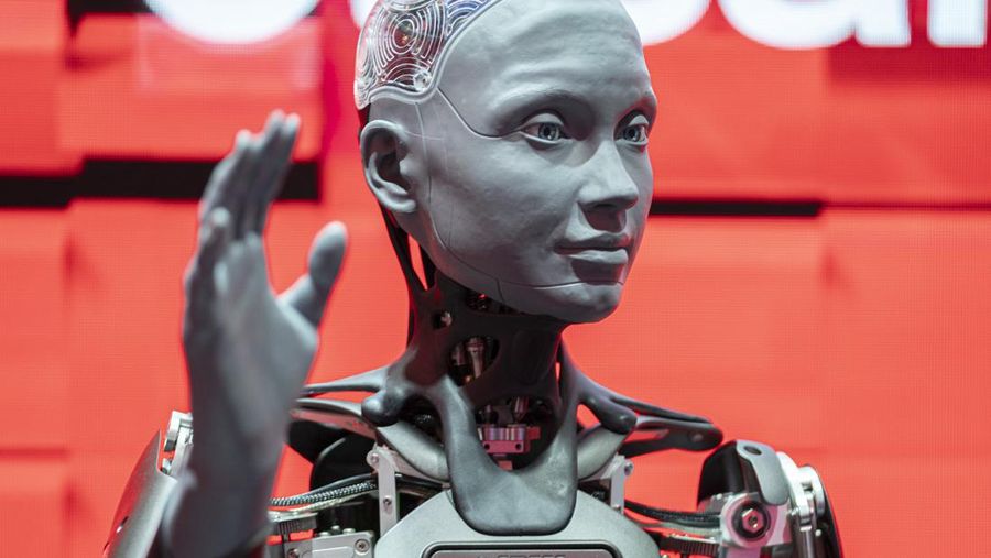 Roboit Ameca. (AP Photo/Pau Venteo)