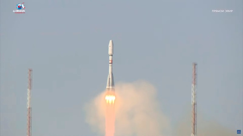 Satelit Iran Pars 1 diluncurkan ke luar angkasa oleh rudal peluncur Soyuz buatan Rusia pada Kamis (29/2/2024) waktu setempat.  (Roscosmos/Handout via REUTERS)