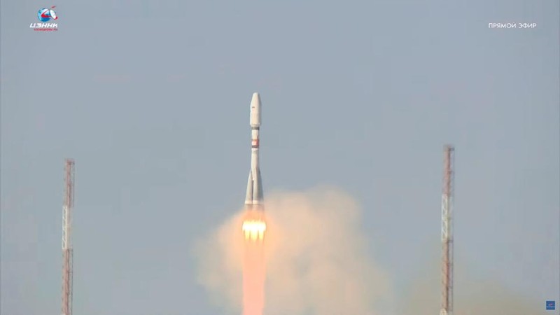 Satelit Iran Pars 1 diluncurkan ke luar angkasa oleh rudal peluncur Soyuz buatan Rusia pada Kamis (29/2/2024) waktu setempat.  (Roscosmos/Handout via REUTERS)