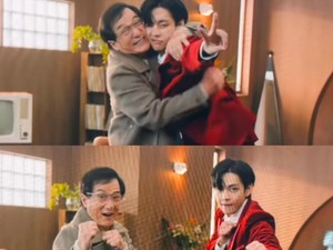 Bak Ayah-Anak, Jackie Chan Peluk Gemas V BTS di Lokasi Syuting Iklan Terbaru