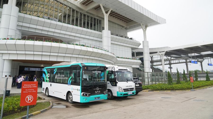 Fasilitas BRT Bus Listrik di Stasiun Kereta Cepat Tegalluar. (Dok: KCIC)
