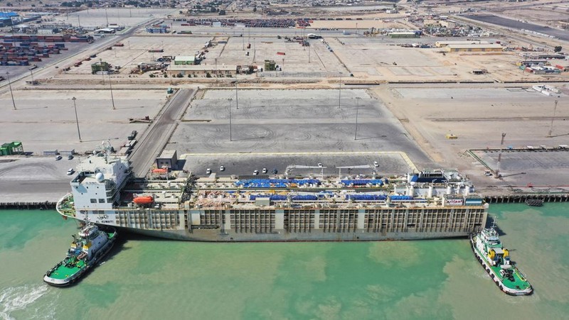 A drone view shows a Kuwaiti 'death ship' carrying thousands of cattle whose foul smell caused a stink in top tourist city Cape Town, at the Umm Qasr port, in Basra, Iraq March 6, 2024. REUTERS/Essam al-Sudani